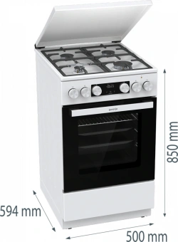 Плита Комбинированная Gorenje GK5C42WF-B белый (металлическая крышка) реш.чугун - купить недорого с доставкой в интернет-магазине