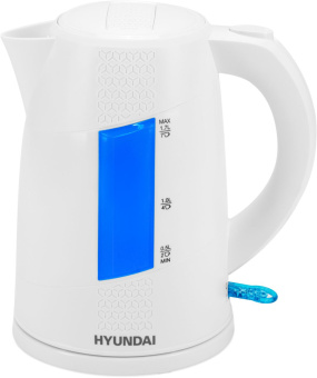 Чайник электрический Hyundai HYK-P2407 1.7л. 2200Вт белый/голубой корпус: пластик - купить недорого с доставкой в интернет-магазине