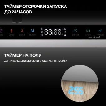 Посудомоечная машина встраив. Hyundai HBD 685 2100Вт полноразмерная нержавеющая сталь инвертор - купить недорого с доставкой в интернет-магазине