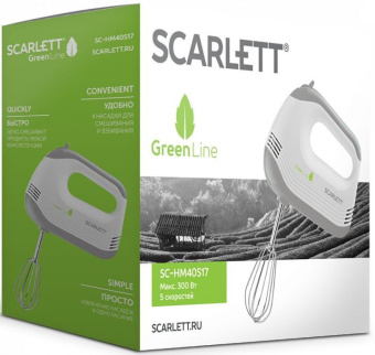 Миксер ручной Scarlett SC-HM40S17 300Вт белый - купить недорого с доставкой в интернет-магазине