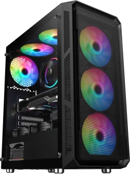 Корпус Оклик OCC-MD301 черный без БП ATX 6x120mm 2xUSB2.0 1xUSB3.0 audio bott PSU - купить недорого с доставкой в интернет-магазине