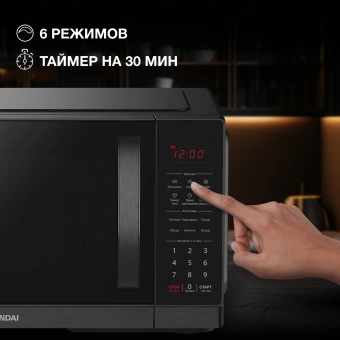 Микроволновая Печь Hyundai HYM-D3011 25л. 900Вт черный - купить недорого с доставкой в интернет-магазине