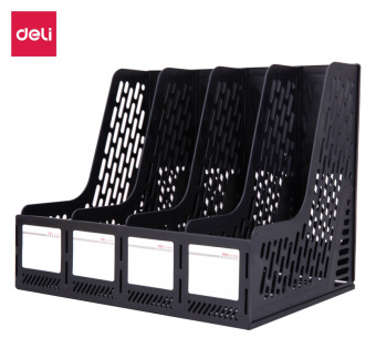 Лоток вертикальный Deli E9846BLACK для бумаг 326х275х257мм черный пластик - купить недорого с доставкой в интернет-магазине