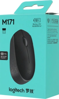 Мышь Logitech M171 черный/серый оптическая 1000dpi беспров. USB для ноутбука 2but (910-004643) - купить недорого с доставкой в интернет-магазине