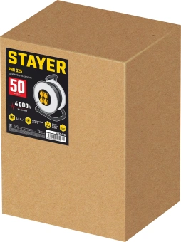 Удлинитель силовой Stayer 55076-50_z01 3x2.5кв.мм 4розет. 50м КГ катушка черный - купить недорого с доставкой в интернет-магазине