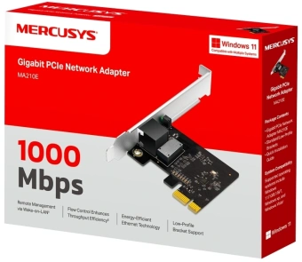 Сетевая карта Gigabit Ethernet Mercusys MA210E PCI Express - купить недорого с доставкой в интернет-магазине