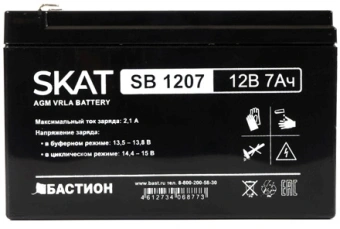 Батарея для ИБП Бастион SKAT SB 1207 12В 7Ач - купить недорого с доставкой в интернет-магазине