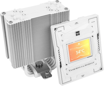 Устройство охлаждения(кулер) Thermalright Burst Assassin Vision 120 Soc-AM5/AM4/1200/1700/1851 белый 4-pin 25.6dB Al+Cu LCD Ret (BA120-VISION-WH) - купить недорого с доставкой в интернет-магазине