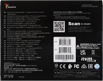 Накопитель SSD A-Data PCI-E 4.0 x4 1Tb ALEG-960M-1TCS Legend 960 Max M.2 2280 - купить недорого с доставкой в интернет-магазине