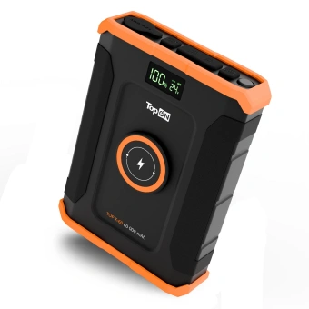 Электростанция портативная TopON TOP-X60 60000mAh 10A QC3.0/PD 3xUSB беспров.зар. черный/оранжевый (103765) - купить недорого с доставкой в интернет-магазине
