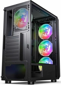 Корпус Accord 3338 черный без БП ATX 6x120mm 1xUSB2.0 1xUSB3.0 audio bott PSU - купить недорого с доставкой в интернет-магазине