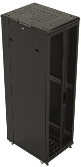 Шкаф серверный Hyperline TTBR-4281-DD-RAL9004 напольный 42U 800x1000мм пер.дв.перфор.2ств. задн.дв.перфор.2-хст. 2 бок.пан. 800кг черный 910мм 133кг 2055мм 20 сталь - купить недорого с доставкой в интернет-магазине