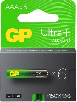 Батарея GP Ultra Plus Alkaline 24AUPA21-2CRB6 AAA (6шт) блистер - купить недорого с доставкой в интернет-магазине