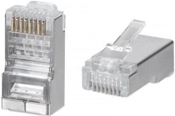 Коннектор Cabeus (8P8C-SH-C6) кат.6 RJ45 серебристый - купить недорого с доставкой в интернет-магазине
