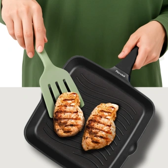 Сковорода-гриль Rondell Royal Blue RDA-1546 квадратная 28см покрытие: Eclipse HB ручка несъемная (без крышки) синий - купить недорого с доставкой в интернет-магазине