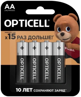 Батарея Opticell Basic LR6 AA (4шт) блистер - купить недорого с доставкой в интернет-магазине