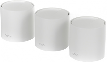 Бесшовный Mesh роутер TP-Link Deco X60(3-Pack) AX5400 10/100/1000BASE-TX белый (упак.:3шт) - купить недорого с доставкой в интернет-магазине