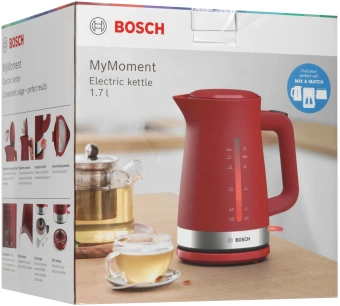 Чайник электрический Bosch TWK4M 1.7л. красный корпус: пластик (TWK4M224) - купить недорого с доставкой в интернет-магазине