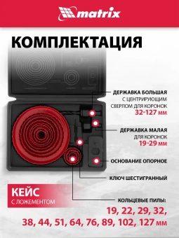 Набор коронок Matrix 70472 по дер/пласт (12пред.) для дрелей - купить недорого с доставкой в интернет-магазине
