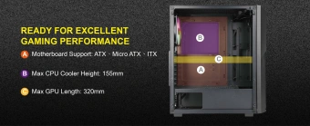 Корпус Azza Fighter черный без БП ATX 4x120mm 2x140mm 2xUSB2.0 1xUSB3.0 audio bott PSU - купить недорого с доставкой в интернет-магазине