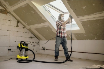 Строительный пылесос Karcher WD 6 P S V-30/8/35/T (YSY) 1300Вт (уборка: сухая/сбор воды) желтый - купить недорого с доставкой в интернет-магазине