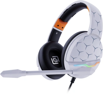 Наушники с микрофоном Оклик HS-L710G белый/черный 2м мониторные оголовье (1978693) - купить недорого с доставкой в интернет-магазине
