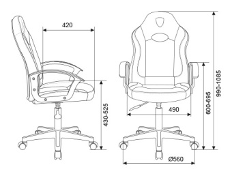 Кресло игровое Zombie 11LT черный эко.кожа/ткань крестов. пластик черный - купить недорого с доставкой в интернет-магазине