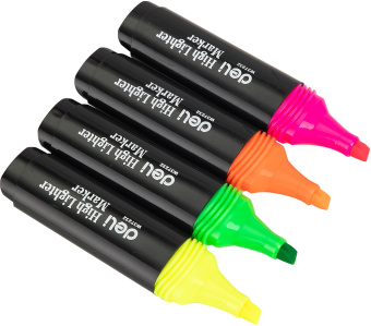 Набор текстовыделителей Deli E37232 Delight скошенный пиш. наконечник 1-5мм 4цв. пакет с европодвесом (4шт.) - купить недорого с доставкой в интернет-магазине