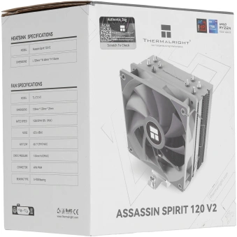 Устройство охлаждения(кулер) Thermalright Assassin Spirit 120 v2 Soc-AM5/AM4/1200/1700/1851 серебристый 4-pin 25.6dB Al+Cu 900gr Ret (TL-AS120-V2) - купить недорого с доставкой в интернет-магазине