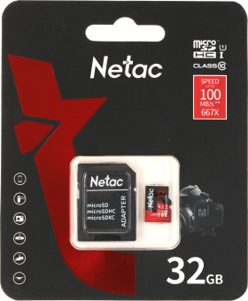 Флеш карта microSDHC 32GB Netac NT02P500PRO-032G-R P500 Extreme Pro + adapter - купить недорого с доставкой в интернет-магазине