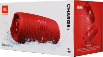 Колонка порт. JBL Charge 5 красный 40W 2.0 BT 15м 7500mAh (без.бат) (JBLCHARGE5RED) - купить недорого с доставкой в интернет-магазине