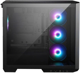 Корпус MSI MAG Pano M100R PZ черный без БП mATX 3x120mm 4x140mm 1xUSB3.1 audio CardReader AirDuct bott PSU - купить недорого с доставкой в интернет-магазине