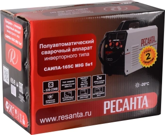 Сварочный аппарат Ресанта САИПА-165 инвертор MIG-MAG/ММА 6.2кВт - купить недорого с доставкой в интернет-магазине