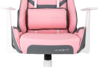Кресло игровое Knight Catzy серый/розовый экокожа с подголов. крестов. пластик пластик белый - купить недорого с доставкой в интернет-магазине