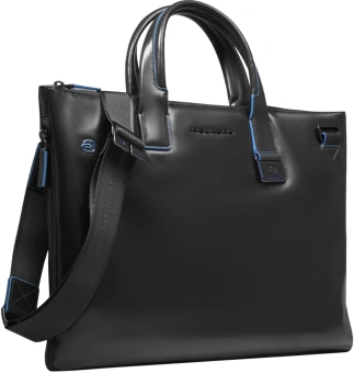 Деловая сумка Piquadro Blue Square CA4021B2/N с отделением для ноутбука 15.6" черная натур.кожа - купить недорого с доставкой в интернет-магазине