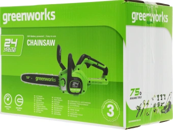 Цепная пила Greenworks GD24CS30K4 аккум. дл.шины:12" (30cm) 1аккум. 4Ач ЗУ (2007007UB) - купить недорого с доставкой в интернет-магазине