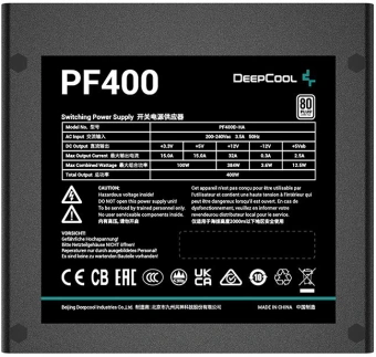Блок питания Deepcool ATX 400W PF400 V2 80 PLUS WHITE (20+4pin) APFC 120mm fan 6xSATA RTL - купить недорого с доставкой в интернет-магазине