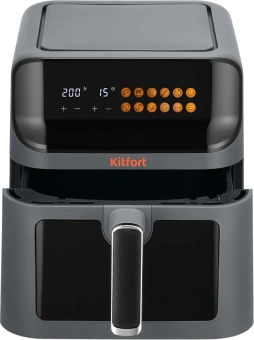 Аэрогриль Kitfort КТ-8107 1350Вт темно-серый/черный - купить недорого с доставкой в интернет-магазине