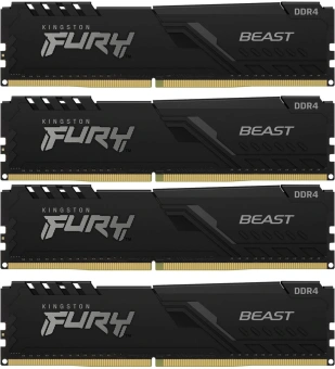 Память DDR4 4x32GB 3200MHz Kingston KF432C16BBK4/128 Fury Beast Black RTL Gaming PC4-25600 CL16 DIMM 288-pin 1.35В dual rank с радиатором Ret - купить недорого с доставкой в интернет-магазине