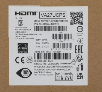 Монитор Asus 27" Business VA27UCPS черный IPS LED 16:9 HDMI M/M матовая HAS Piv 1000:1 350cd 178гр/178гр 3840x2160 60Hz DP 4K USB 6.9кг - купить недорого с доставкой в интернет-магазине