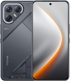 Смартфон Tecno Pova 7 Ultra 5G 256Gb 8Gb черный моноблок 3G 4G 2Sim 6.67" 1260x2800 Android 15 108Mpix 802.11 a/b/g/n/ac/ax NFC GPS GSM900/1800 Protect - купить недорого с доставкой в интернет-магазине