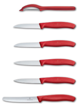 Набор ножей кухон. Victorinox Swiss Classic Paring (6.7111.6G) компл.:6шт красный подар.коробка - купить недорого с доставкой в интернет-магазине