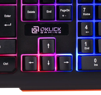 Клавиатура Оклик 710G BLACK DEATH черный/оранжевый USB Multimedia for gamer LED (476393) кабель 1.5м - купить недорого с доставкой в интернет-магазине