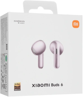 Гарнитура вкладыши Xiaomi Buds 6 фиолетовый беспроводные bluetooth в ушной раковине (BHR09GTGL) - купить недорого с доставкой в интернет-магазине