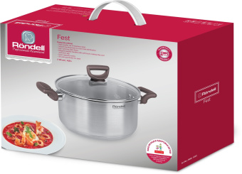 Кастрюля Rondell Fest RDS-1323 4.8л. d=24см (с крышкой) стальной - купить недорого с доставкой в интернет-магазине