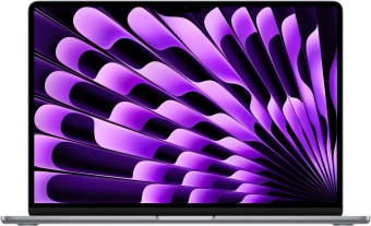Ноутбук Apple MacBook Air A3114 M3 8 core 16Gb SSD256Gb/10 core GPU 15.3" Liquid Retina (2880x1864) Mac OS grey space WiFi BT Cam (MC9D4LL/A) - купить недорого с доставкой в интернет-магазине