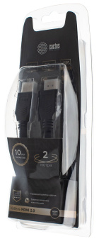 Кабель аудио-видео Cactus CS-HDMI.2-2 HDMI (m)/HDMI (m) 2м. Позолоченные контакты черный - купить недорого с доставкой в интернет-магазине