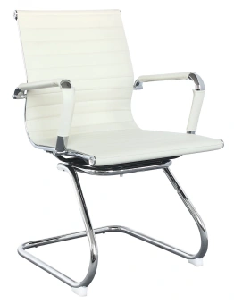 Кресло Бюрократ CH-883-LOW-V слоновая кость экокожа низк.спин. полозья металл хром - купить недорого с доставкой в интернет-магазине
