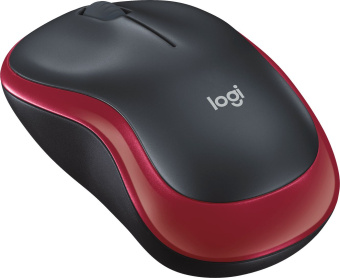 Мышь Logitech M185 черный/красный оптическая (1000dpi) беспроводная USB1.1 для ноутбука (2but) - купить недорого с доставкой в интернет-магазине