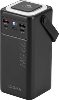 Мобильный аккумулятор Digma DGPF50B 50000mAh QC3.0/PD3.0 22.5W 2.25A 4xUSB-A/2xUSB-C черный (DGPF50B22PBK) - купить недорого с доставкой в интернет-магазине